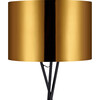 Cara 62.2" Modern Metal Tripod Floor Lamp with Drum Shade, Black/Gold - Lighting - 4