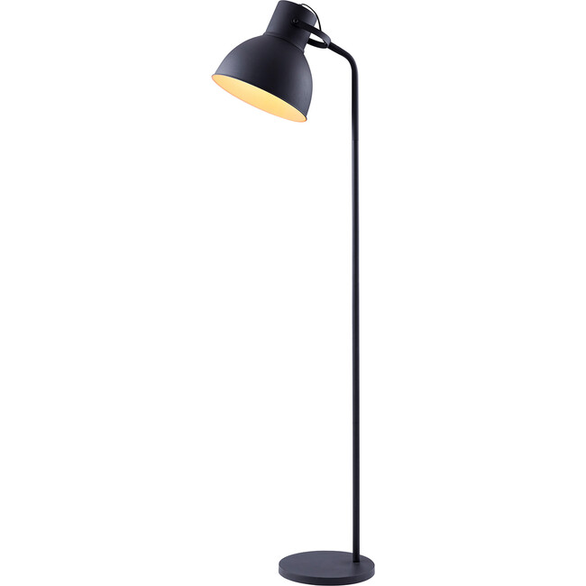 Aaron 70.8" Metal Floor Lamp with Adjustable Shade, Black