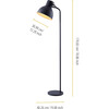 Aaron 70.8" Metal Floor Lamp with Adjustable Shade, Black - Lighting - 3