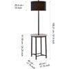 Shenna Floor Lamp with Table and Built-In USB, Faux Marble/Black - Lighting - 3