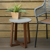 Outdoor Solid Eucalyptus Wood Patio Side Table with Superstone Top, Grey - Accent Seating - 2