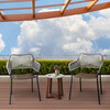 Outdoor 3-Piece Rope and Eucalyptus Patio Bistro Seating Set, Grey - Accent Seating - 2