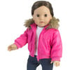 18" Doll, Fuchsia Puffy Jacket - Hot Pink - Doll Accessories - 1 - thumbnail