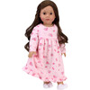 18" Doll, Floral Print Nightgown - Light Pink - Doll Accessories - 3