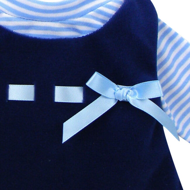 15" Doll, Velvet Snowflake Dress & Stripe Shirt - Navy - Doll Accessories - 3