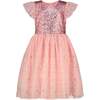 Shimmer Sequin & Petite Gold Star Tulle Girls Party Dress, Pink - Dresses - 1 - thumbnail