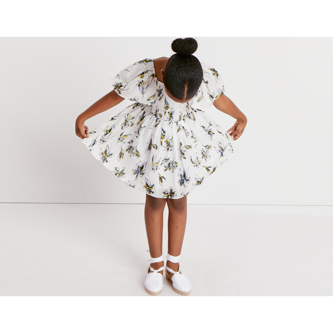 Mini Glenda Dress, Warped Lily Optic White Multi - Dresses - 3