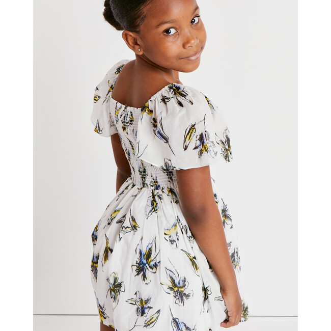 Mini Glenda Dress, Warped Lily Optic White Multi - Dresses - 5