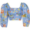 Women's Aileen Top, Lily Haze Oxford Blue Multi - Blouses - 1 - thumbnail