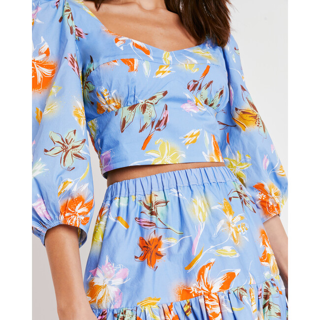 Women's Aileen Top, Lily Haze Oxford Blue Multi - Blouses - 5