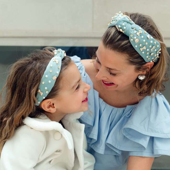 Kids Baby Shower Knotted Headband, Blue