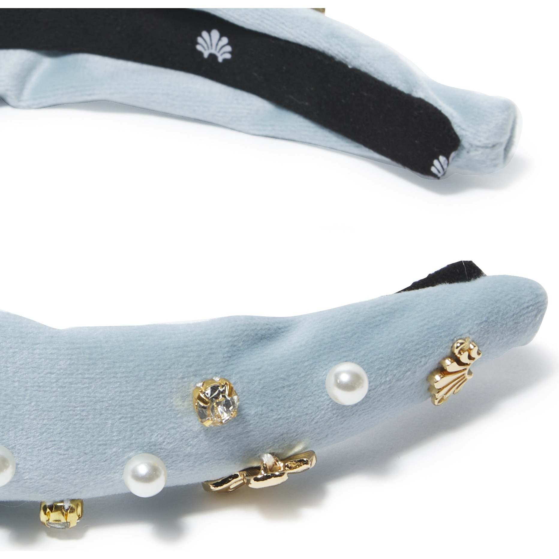 Lele Sadoughi Light Blue Headband with Pearls Uooqdmx Headbands for Women, Pearl Headband, Jeweled  main image 2
