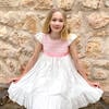 Poppy Cotton Embroidered Smocked Dress, Pink & White - Dresses - 2