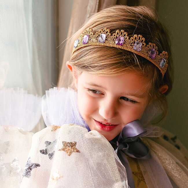 Princess Crown Headband, Purple Gem