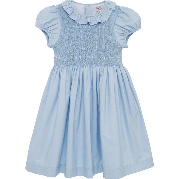 Willow Rose Hand Smocked Dress, Cornflower Blue - Trotters London ...