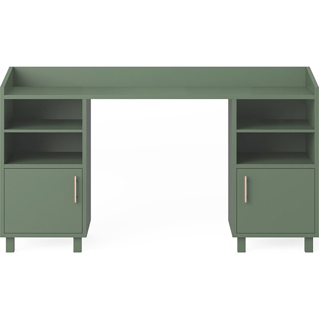 Indi Doublewide Desk, Fern Green - Desks - 1