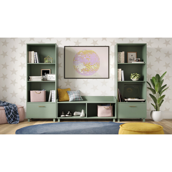Indi Bench, Fern Green - Bookcases - 3