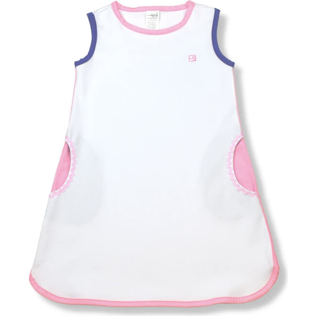 Tinsley Tennis Dress, White, Pink, & Royal