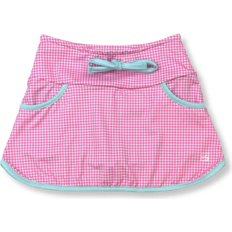 Tiffany Skort, Pink & Turquoise Mini Gingham