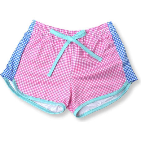 Annie Short, Pink and Royal Mini Gingham - Shorts - 1