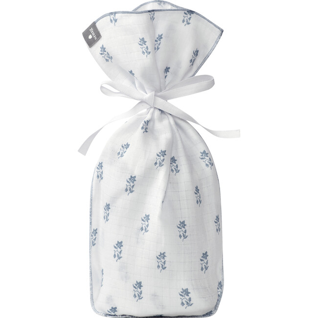 Burp Cloth, Blue Floral Print