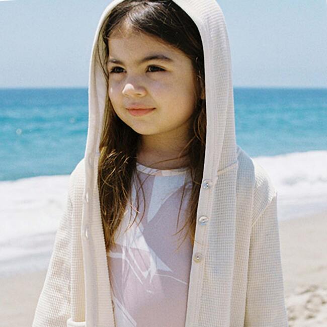Escondido Girl's Cover Up Waffle Knit, Natural - Cover-Ups - 3