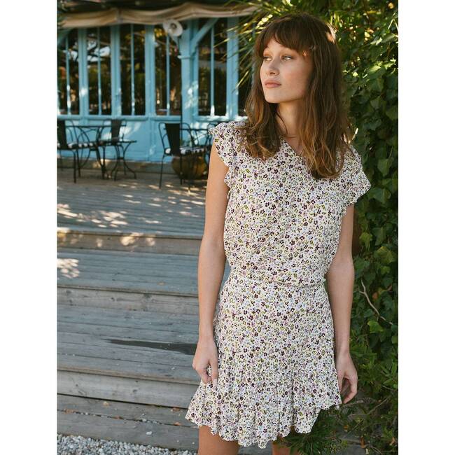 Women's V-Shaped Neckline Blouse, Ecru