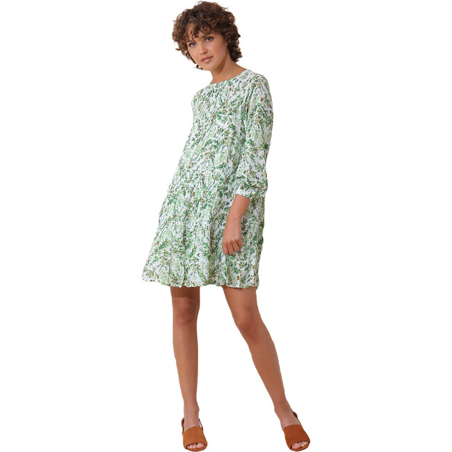 Women's Elastic-Seam Mini Dress, Green
