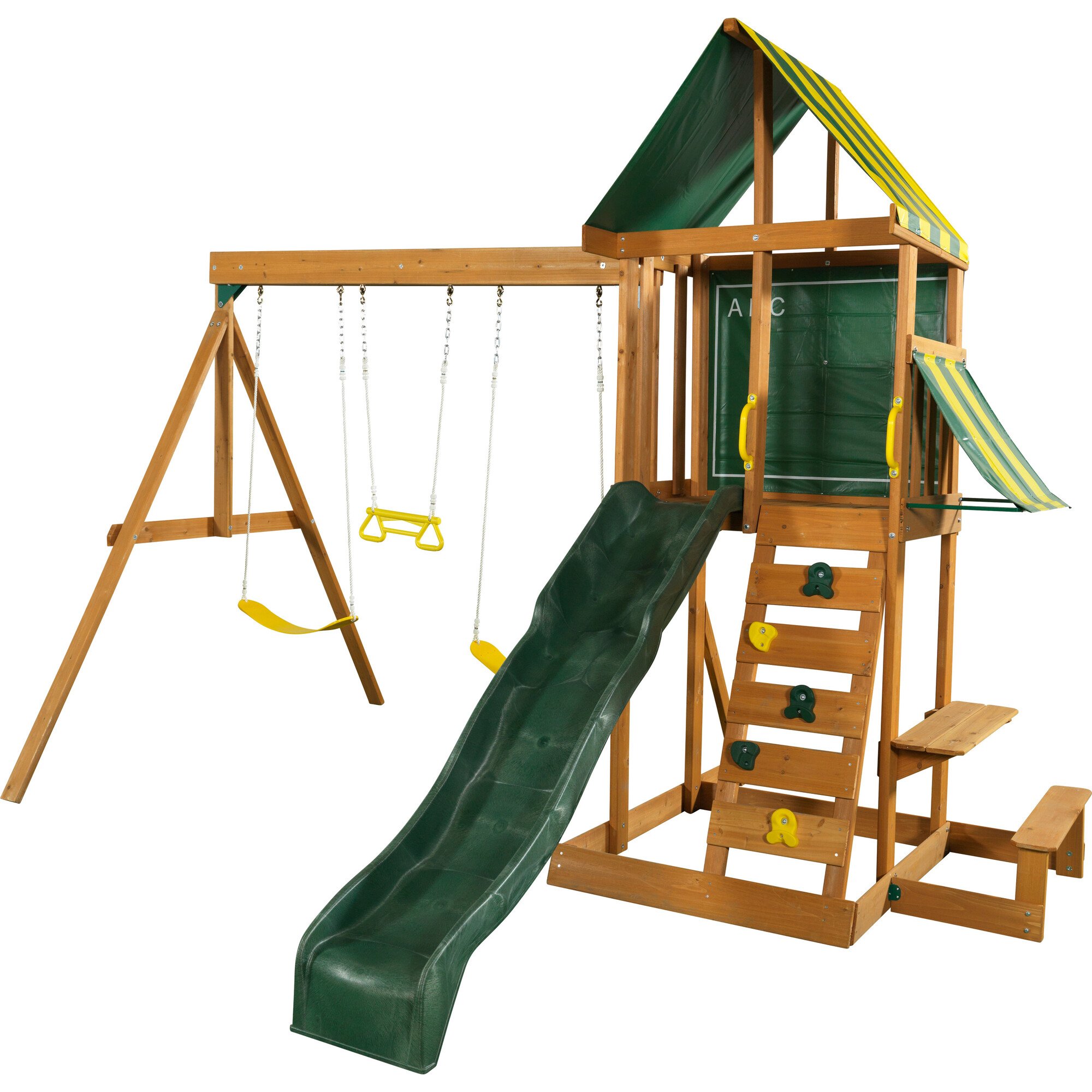 Spring Meadow Wooden Backyard Outdoor Swing Set Playset KidKraft Backyard Park Maisonette