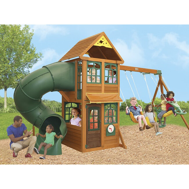 Cloverdale Cedar Wood Swing Set / Playset - Outdoor Games - 2