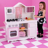 Modern Country Wooden Play Kitchen, White/Pink - Play Kitchens - 2