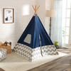 Deluxe Bamboo and Canvas Play Tent, Navy/Chevron - Playhouses - 3
