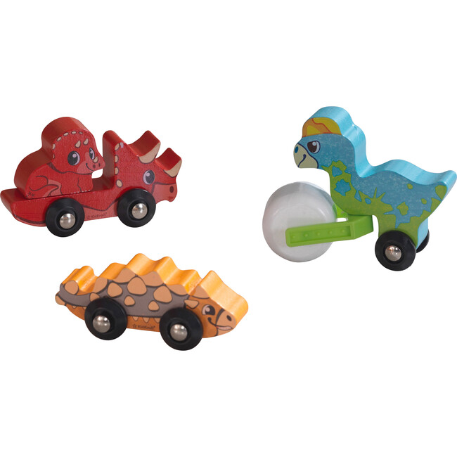Adventure Tracks™: Dino World Prehistoric Pals: Rollers Wooden Train Track Vehicles - Transportation - 1