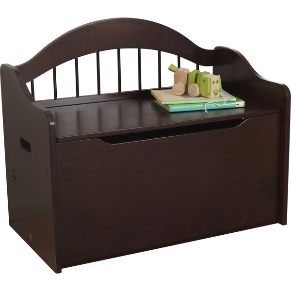 Limited Edition Wooden Toy Box and Bench with Handles, Espresso KidKraft Bookcases & Toy