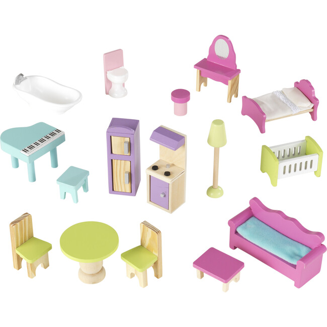 Wooden Enchanted Forest Dollhouse with 16pcs - Dollhouses - 4