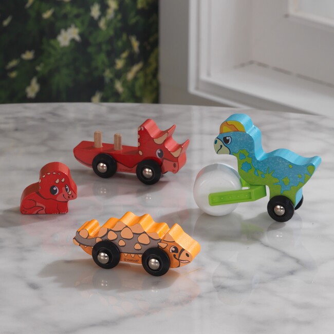 Adventure Tracks™: Dino World Prehistoric Pals: Rollers Wooden Train Track Vehicles - Transportation - 3