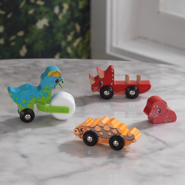 Adventure Tracks™: Dino World Prehistoric Pals: Rollers Wooden Train Track Vehicles - Transportation - 4