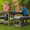Outdoor Table & Bench Set with Cushions and Umbrella - Kids Seating - 6