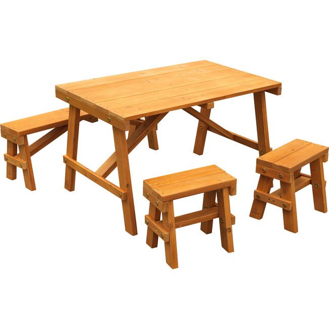 Wooden Outdoor Picnic Table Set