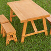 Wooden Outdoor Picnic Table Set - Kids Seating - 4