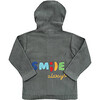 Embroidered "Smile Always" Sweater, Grey - Sweaters - 2