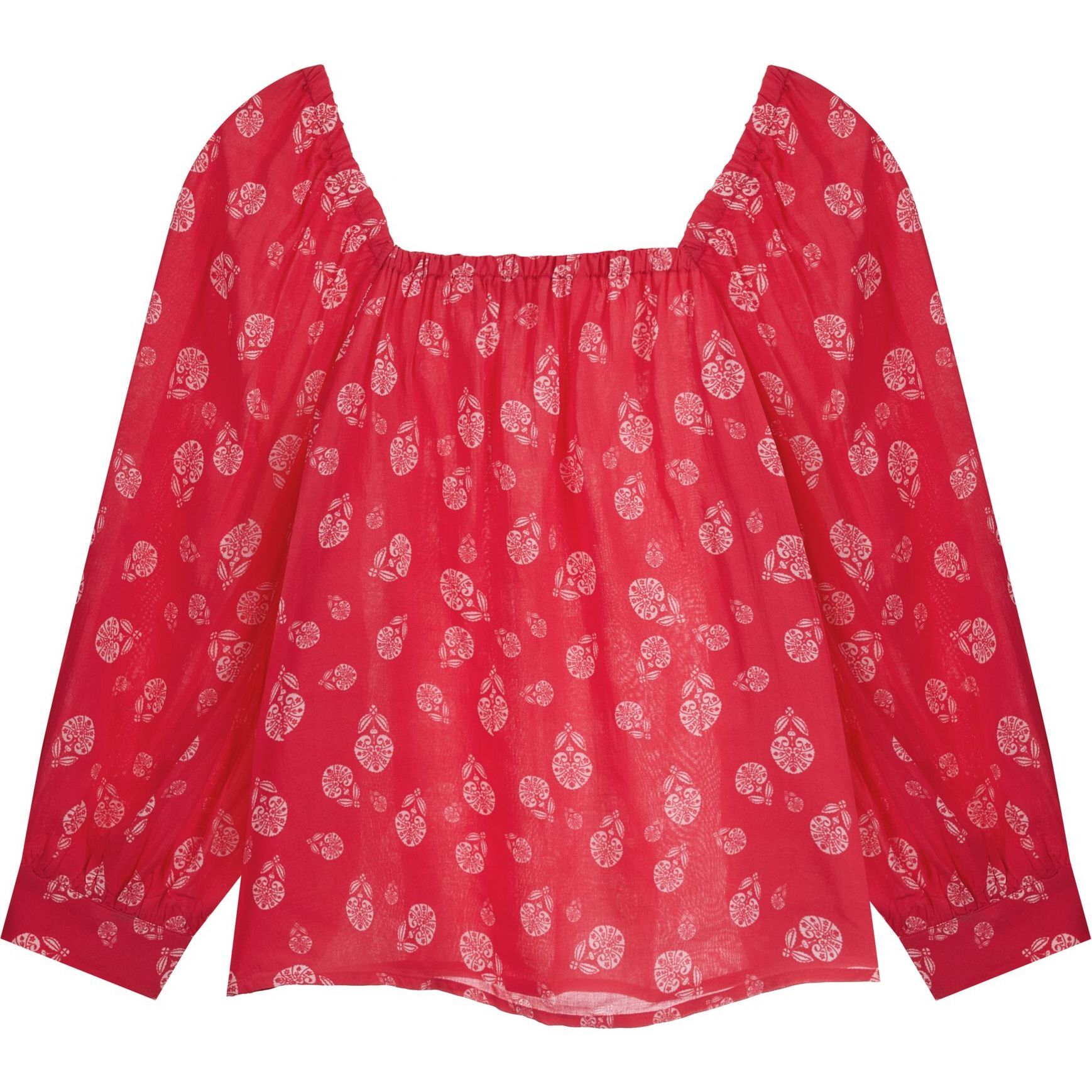 Women's Liv Top, Red Blossom Print - Blouses - 1