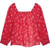 Women's Liv Top, Red Blossom Print - Blouses - 1 - thumbnail