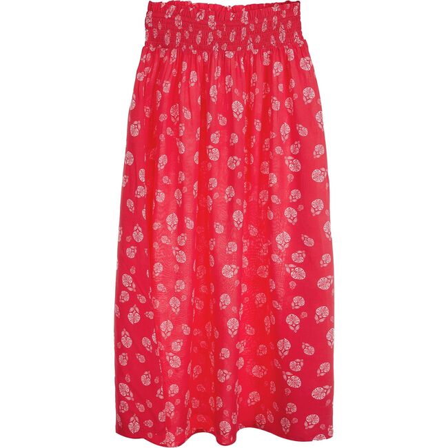 Women's Ana Skirt, Red Blossom Print