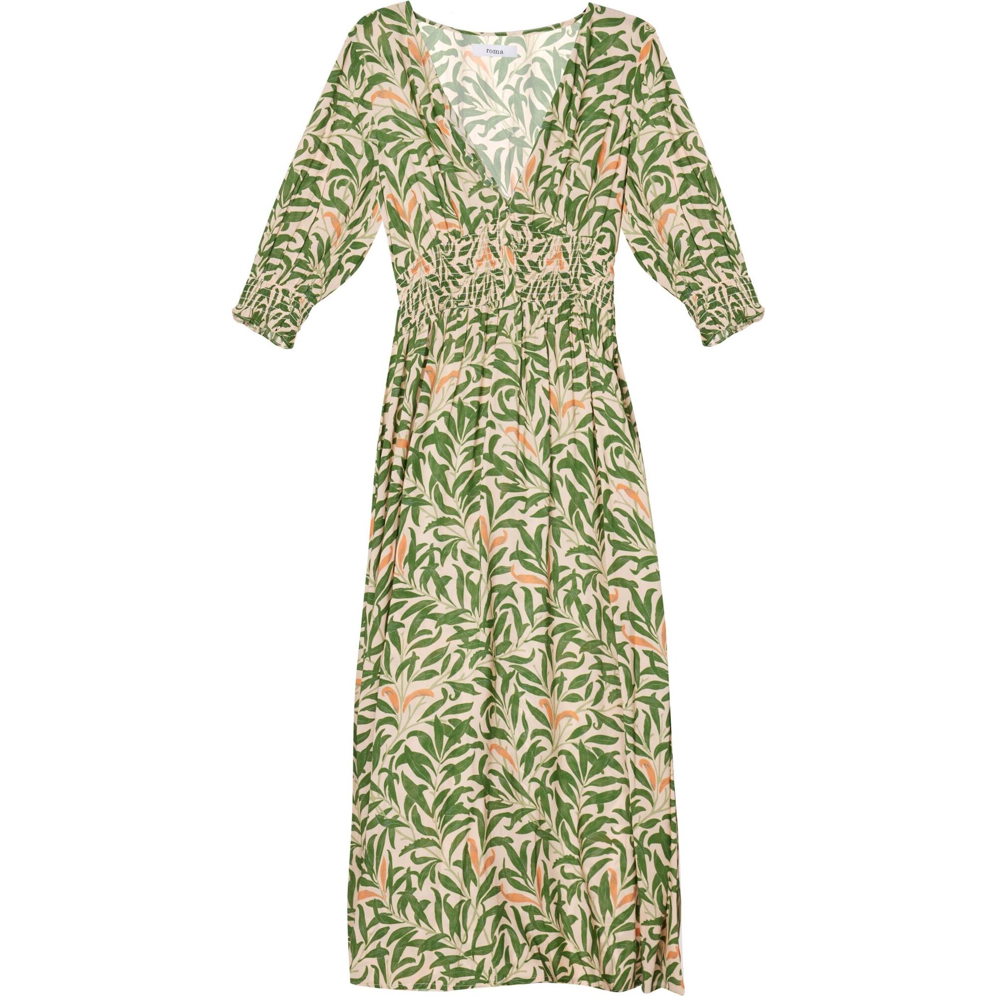 Women's Mila Maxi Dress, Green and Orange Forest - Dresses - 1