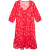 Women's Luna Dress, Red Blossom Print - Dresses - 1 - thumbnail