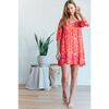 Women's Luna Dress, Red Blossom Print - Dresses - 2