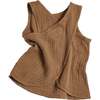 Kids Gauze Cross Back Top, Camel - Shirts - 1 - thumbnail