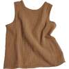 Kids Gauze Cross Back Top, Camel - Shirts - 2