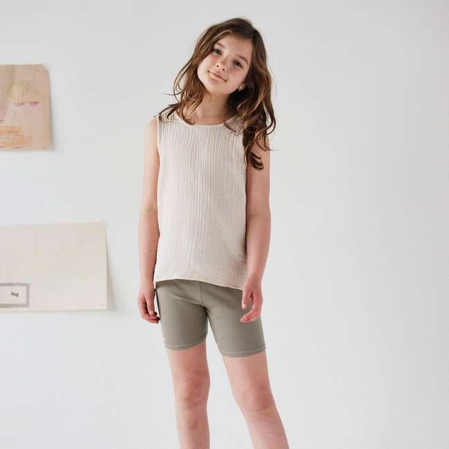 Kids Gauze Cross Back Top, Natural - Shirts - 3